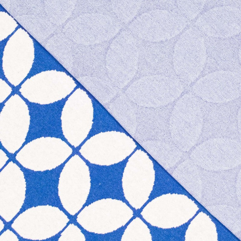 jacquardstoff recycled Abstract blau weiß