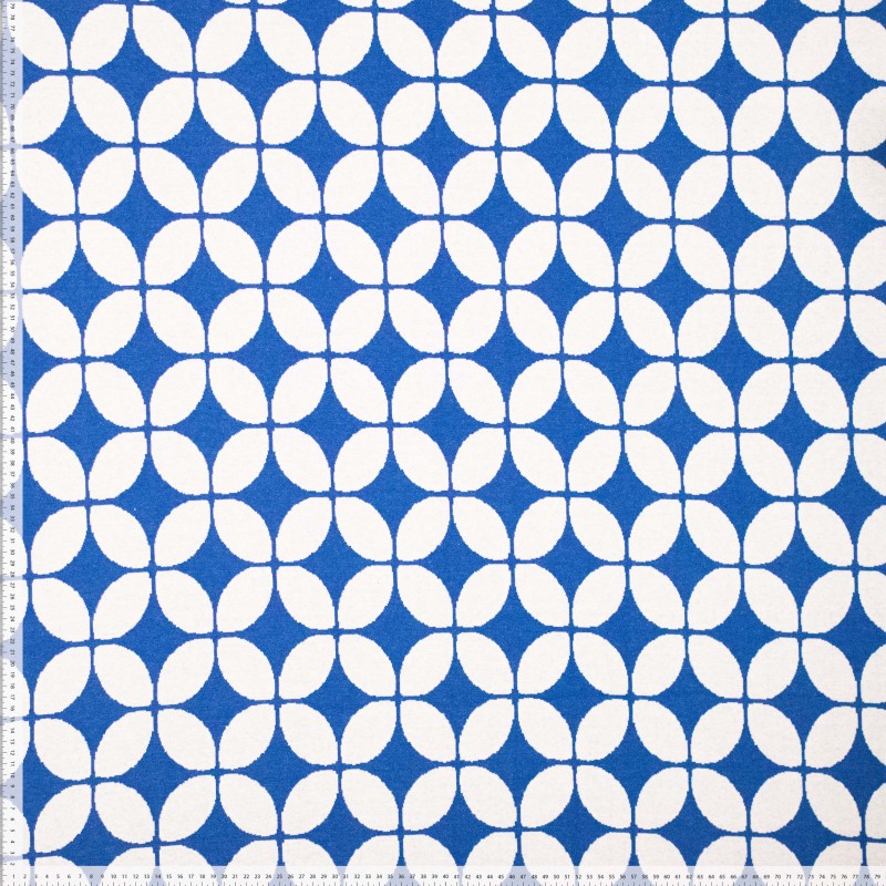 jacquardstoff recycled Abstract blau weiß