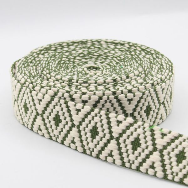 Gurtband Ethno khaki grün 38mm