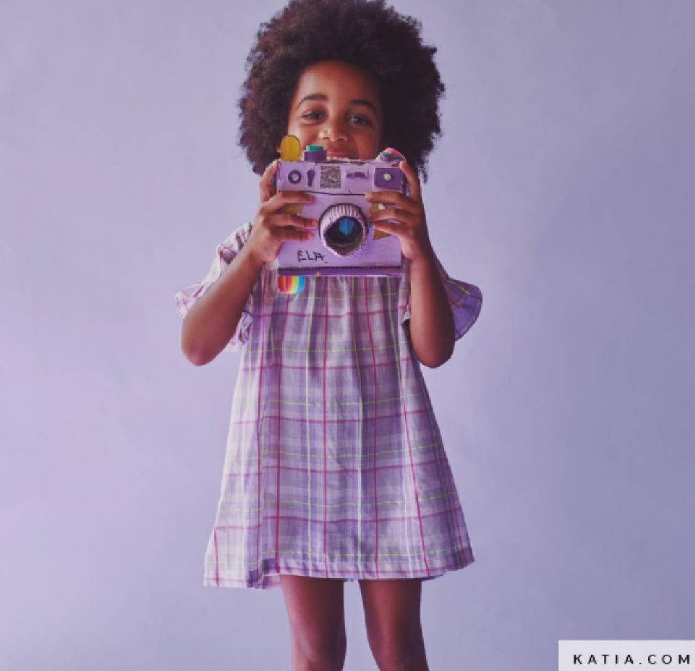 Baumwolle Katia Karo Fluor Madras neon lilac