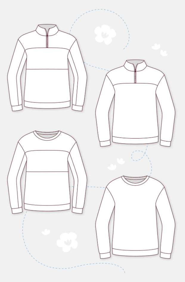 Pattydoo Damen Sweatshirt Troyer mit Kragen Miley