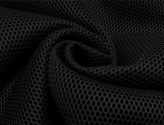 Netz 3D Mesh mit Geweberücken schwarz