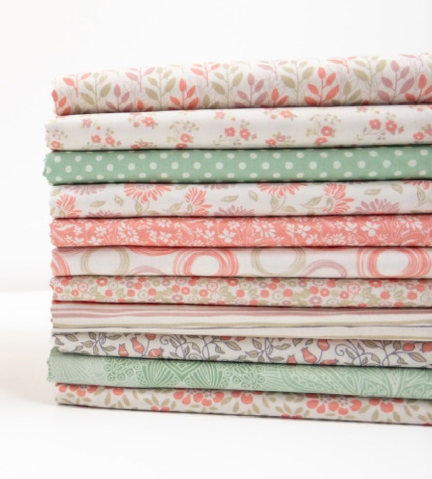 Baumwolle Tumba Blumen klein koralle