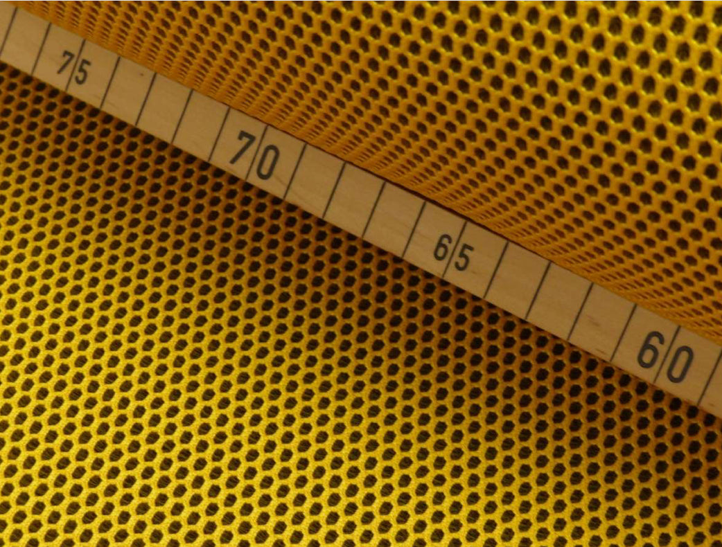 Netz 3D Mesh mit Geweberücken senfgelb