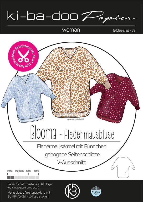 Ki-ba-doo Fledermaus-Bluse Blooma Damen