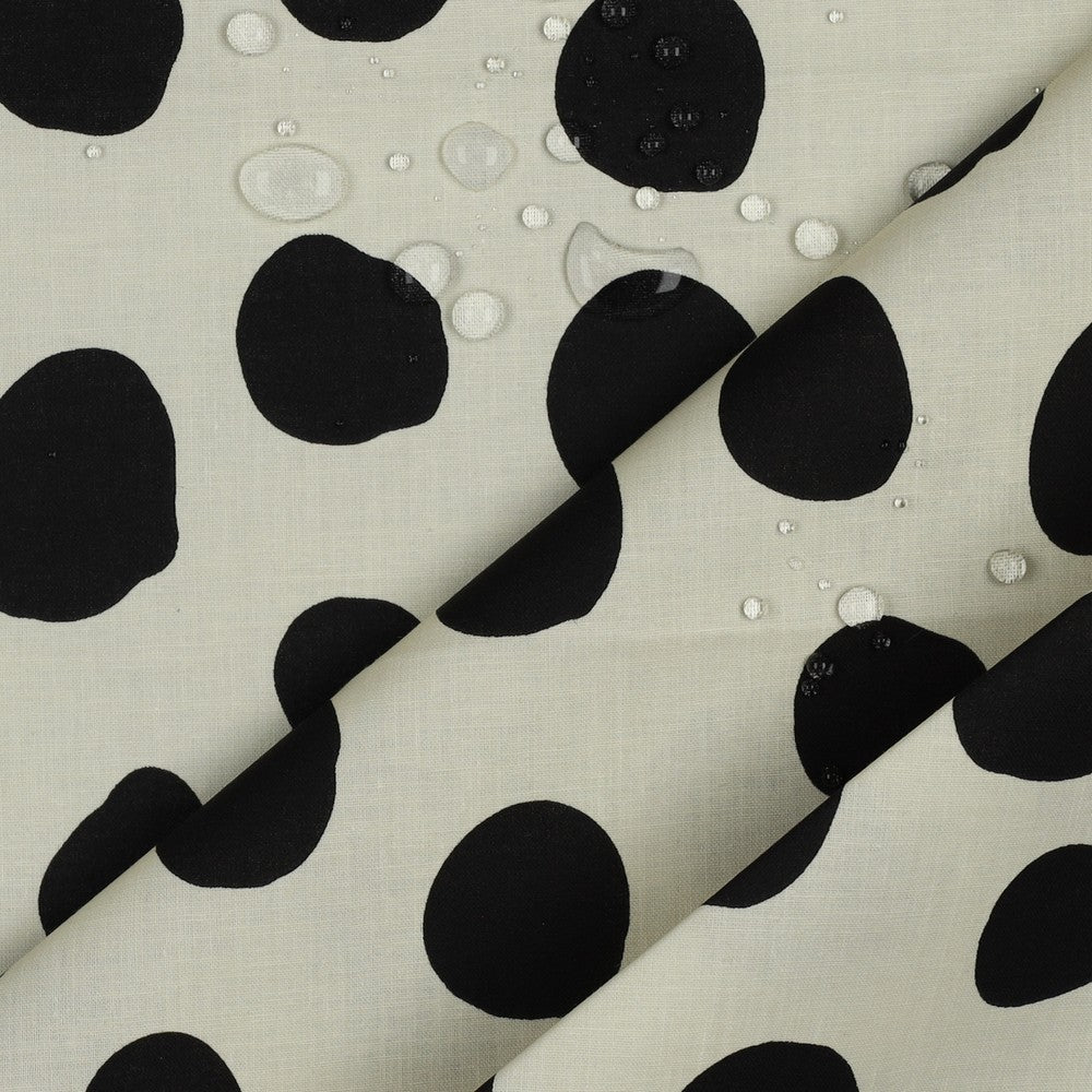 Beschichtete Baumwolle Dots and Stripes weiß