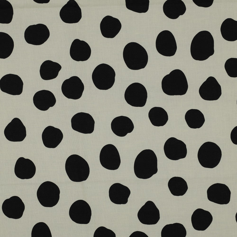 Beschichtete Baumwolle Dots and Stripes weiß