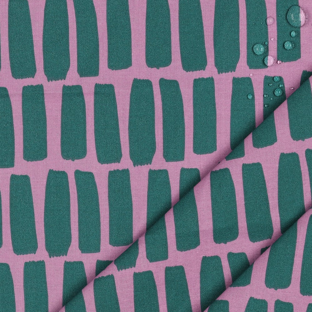 Beschichtete Baumwolle Dots and Stripes pink