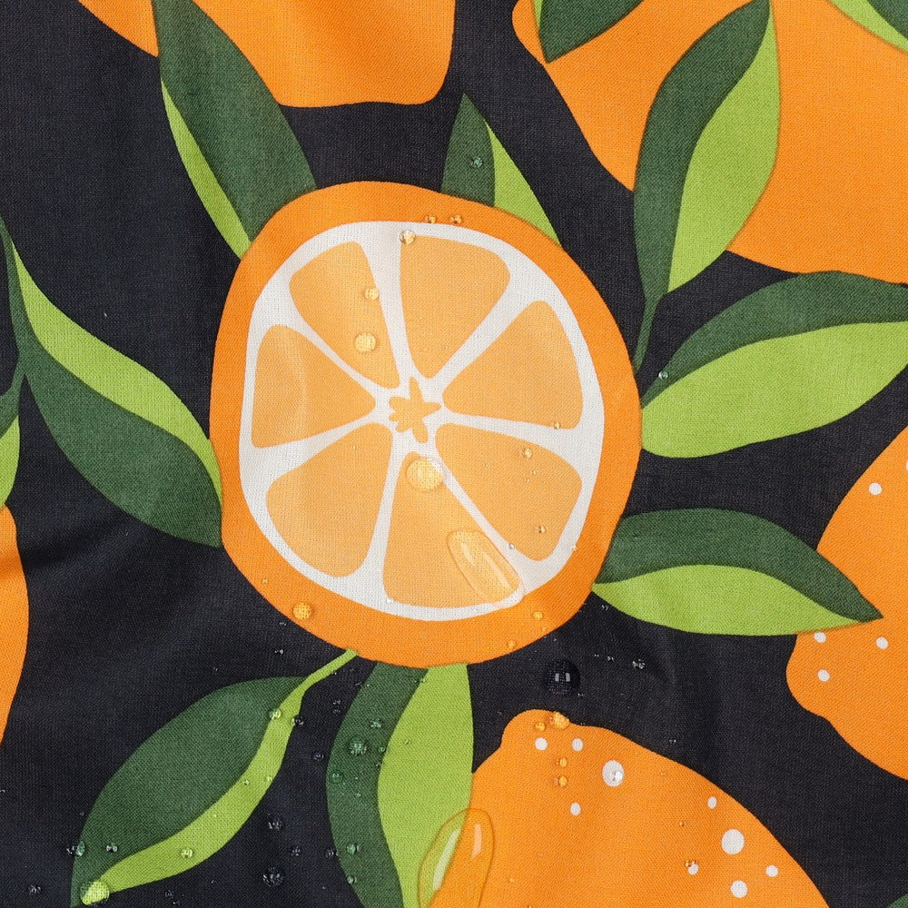 Beschichtete Baumwolle Lemons navy
