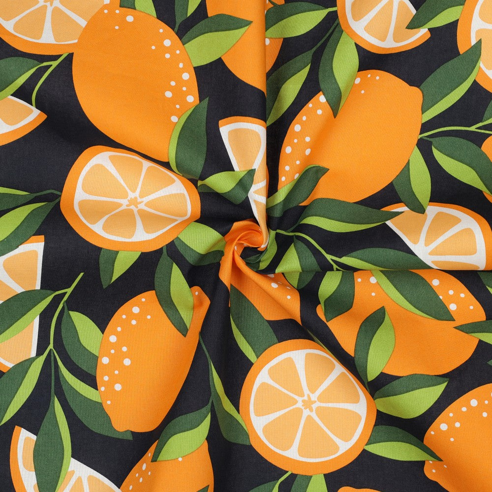 Beschichtete Baumwolle Lemons navy