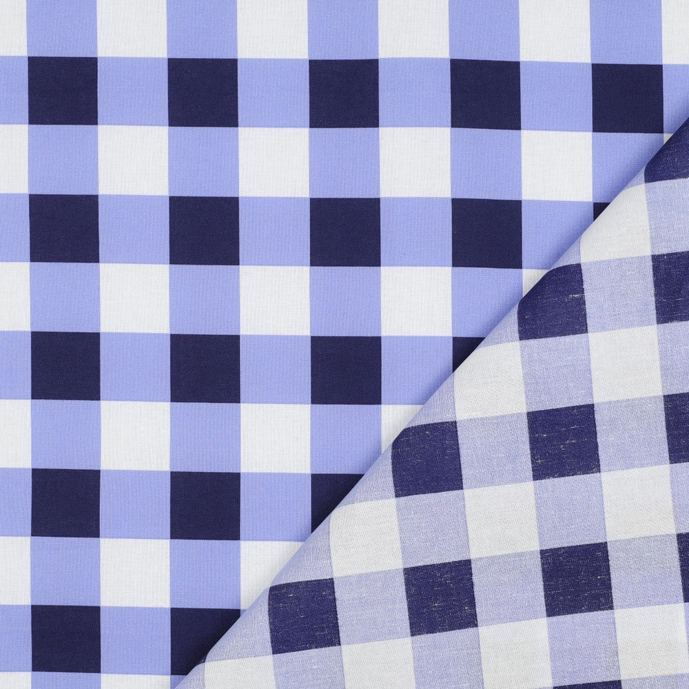 Beschichtete Baumwolle Checks blau