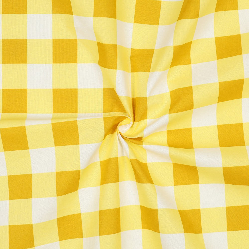 Beschichtete Baumwolle Checks gelb