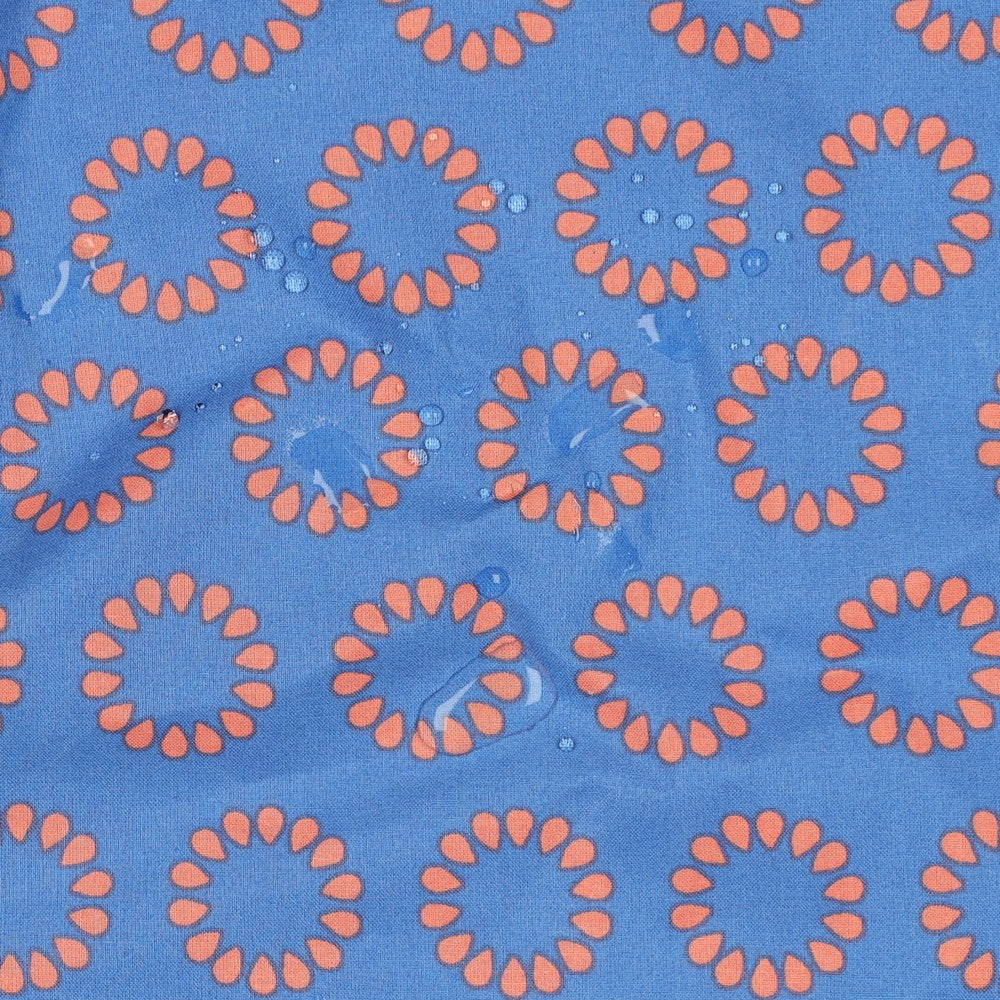 Beschichtete Baumwolle Circles hellblau