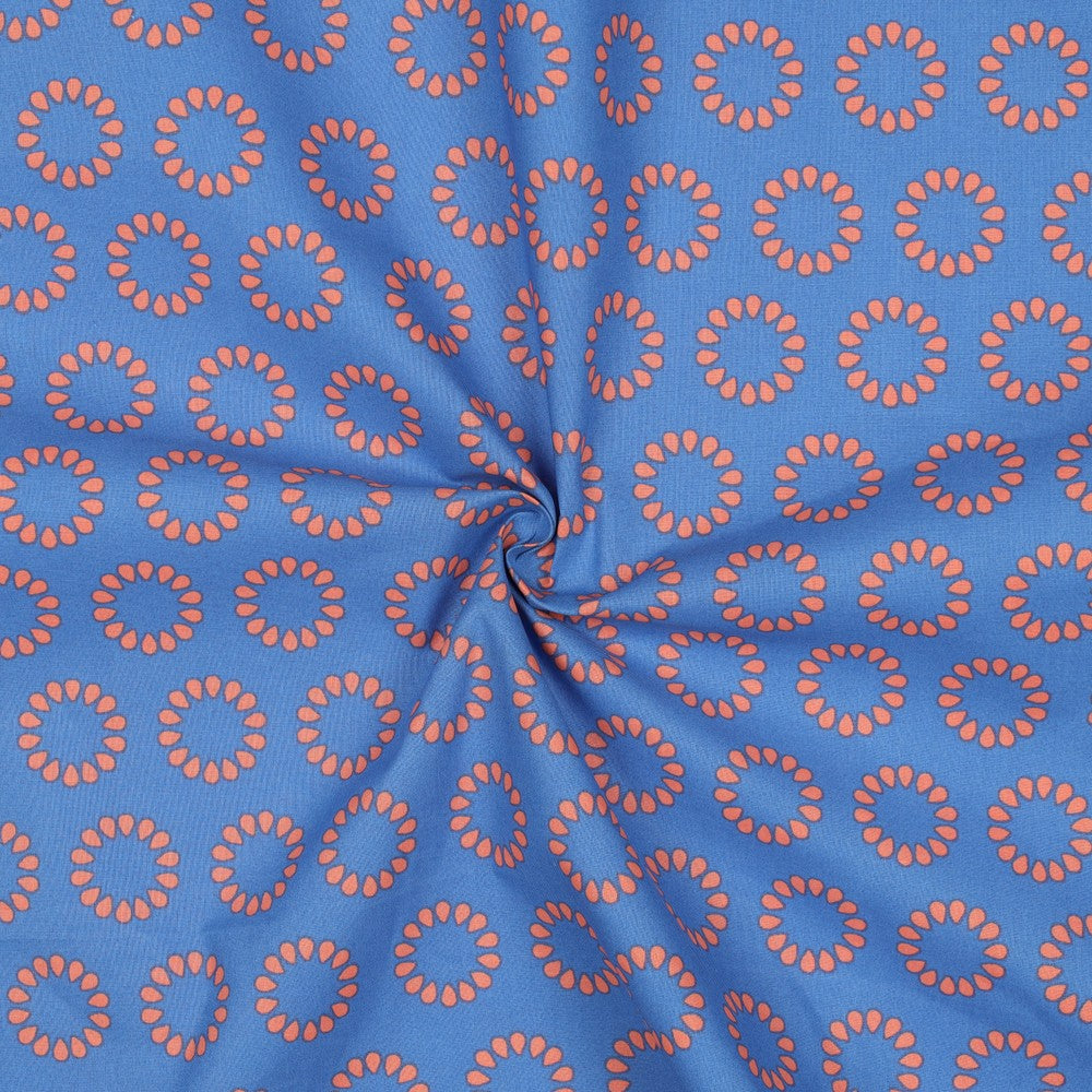 Beschichtete Baumwolle Circles hellblau