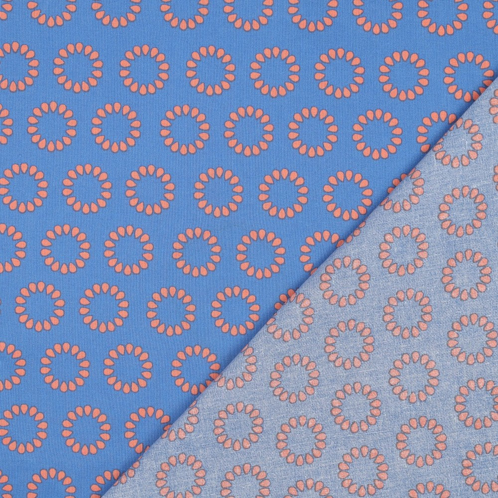 Beschichtete Baumwolle Circles hellblau
