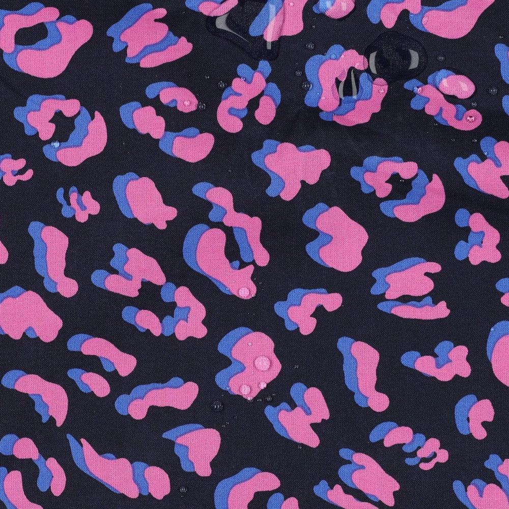 Beschichtete Baumwolle Animal Skin Leo dunkelblau pink
