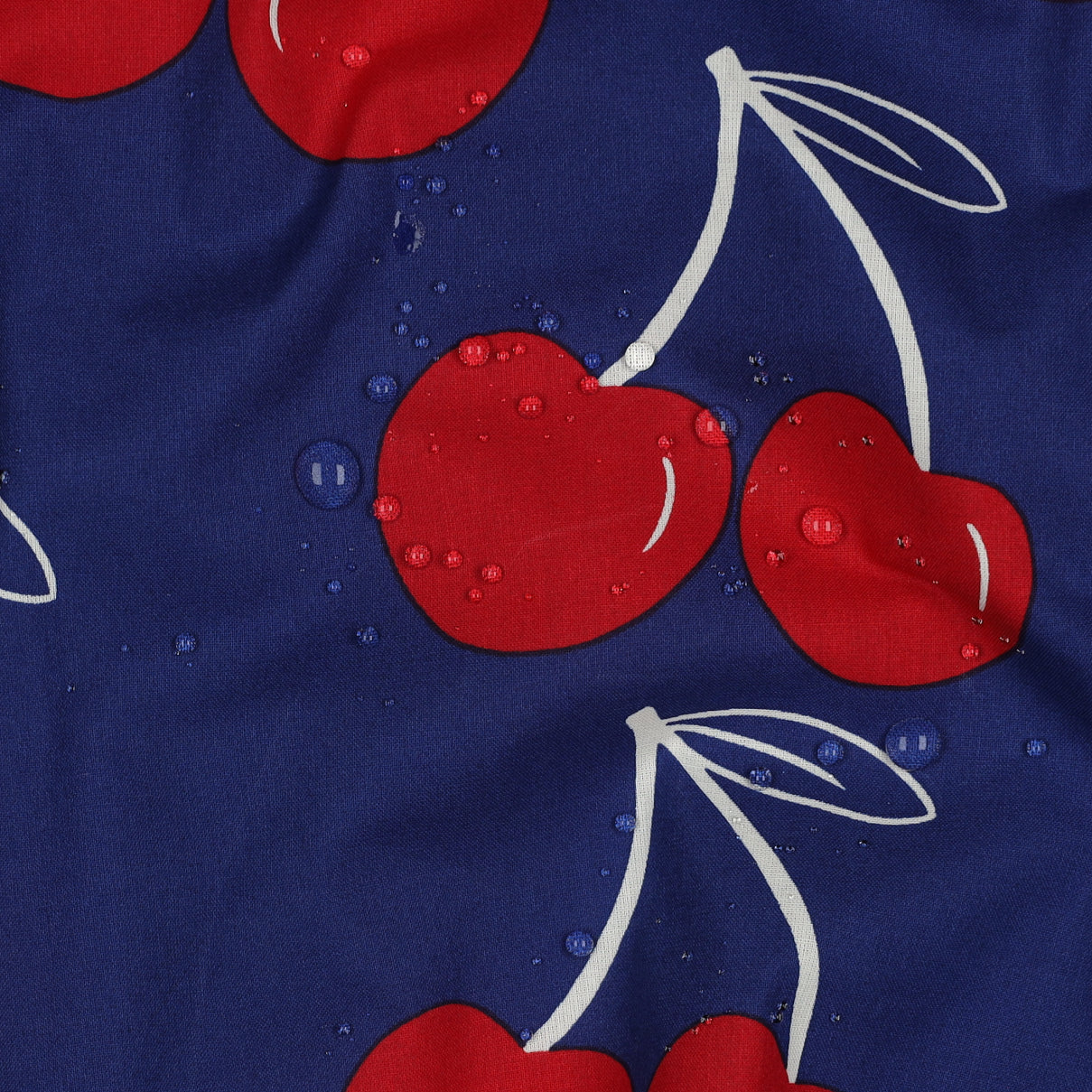 Beschichtete Baumwolle Cherries Kirschen blau