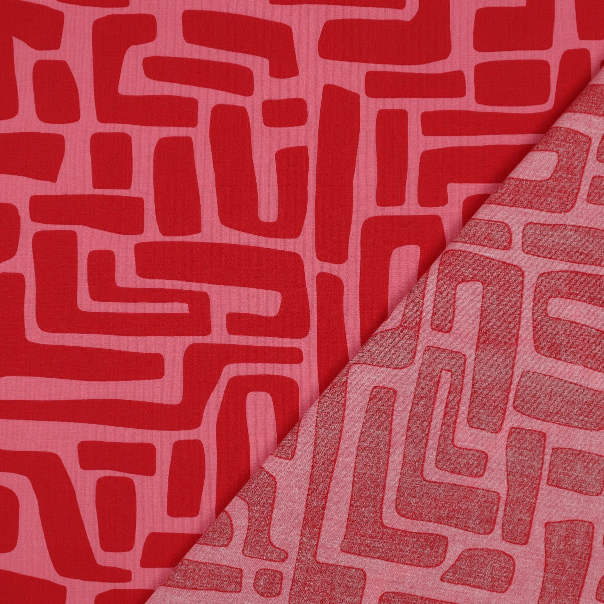 Beschichtete Baumwolle Abstract rot