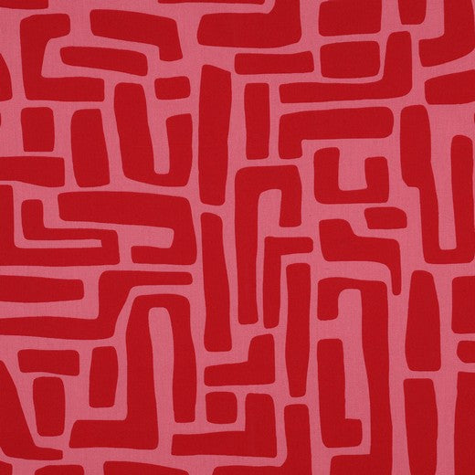 Beschichtete Baumwolle Abstract rot
