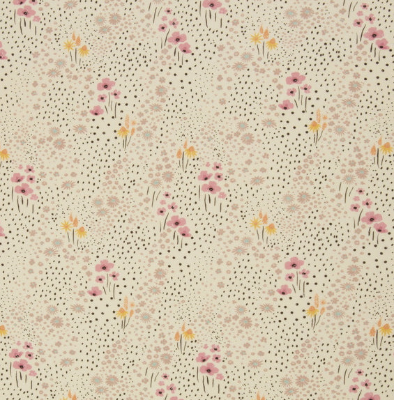 Jersey Lochstrick Alva Blumen natural