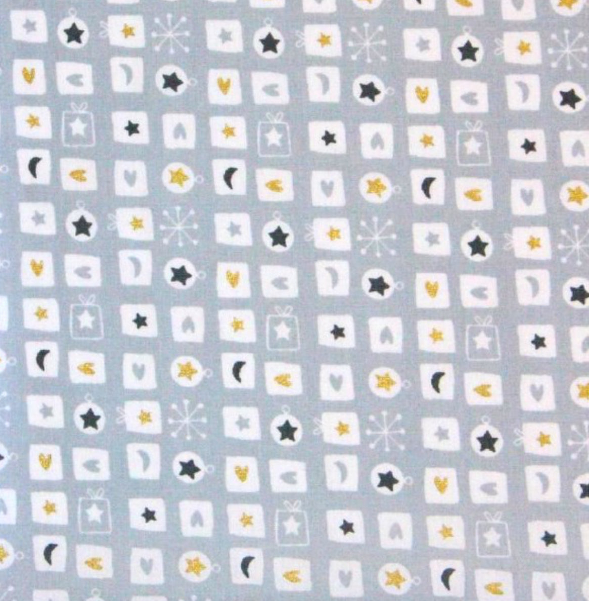 Baumwolle Weihnachten Geschenke grau gold