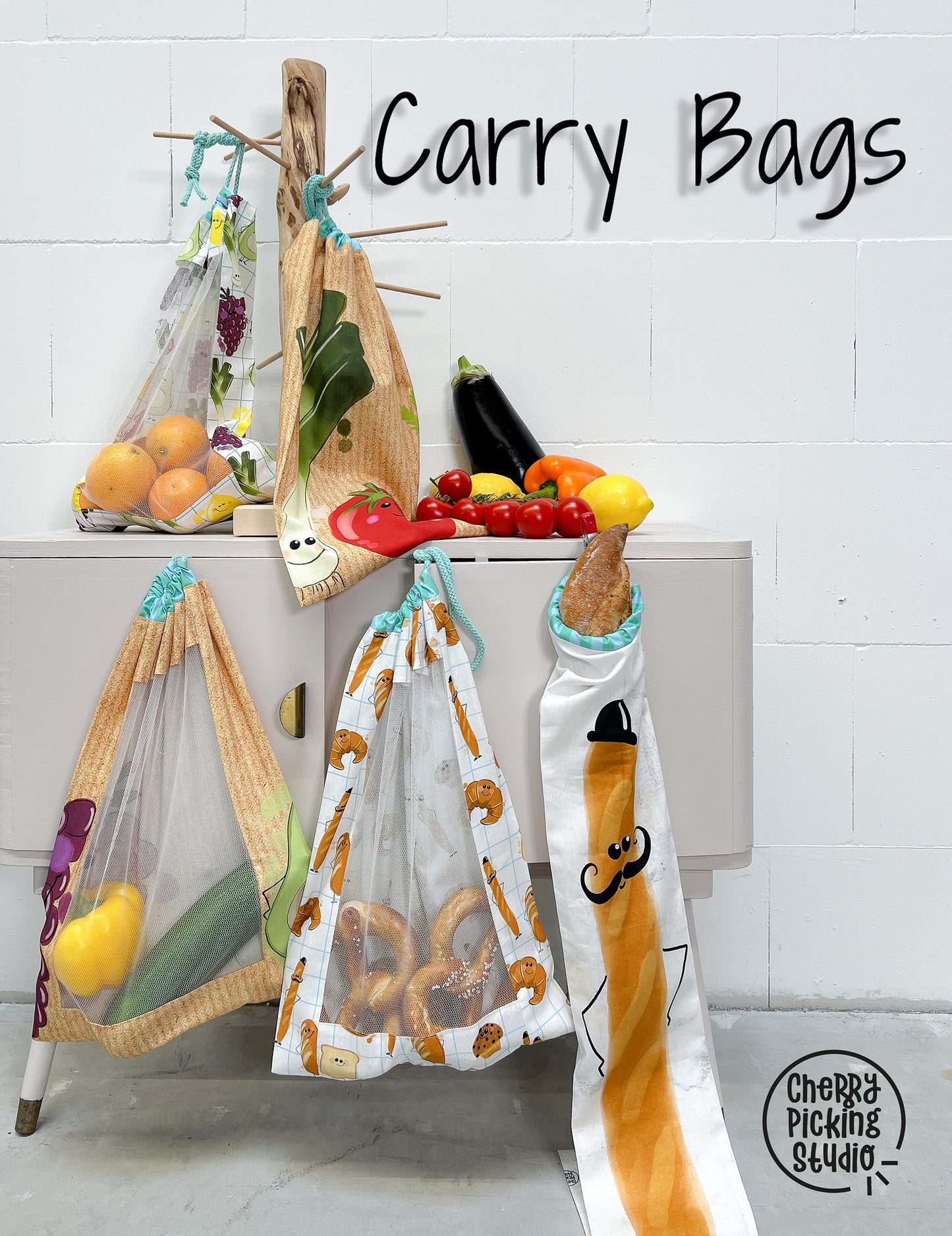 Baumwolle Panel Carry Bags- by Cherry Picking inkl. Materialset