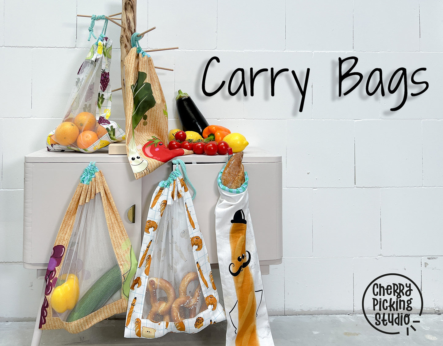 Baumwolle Panel Carry Bags- by Cherry Picking inkl. Materialset