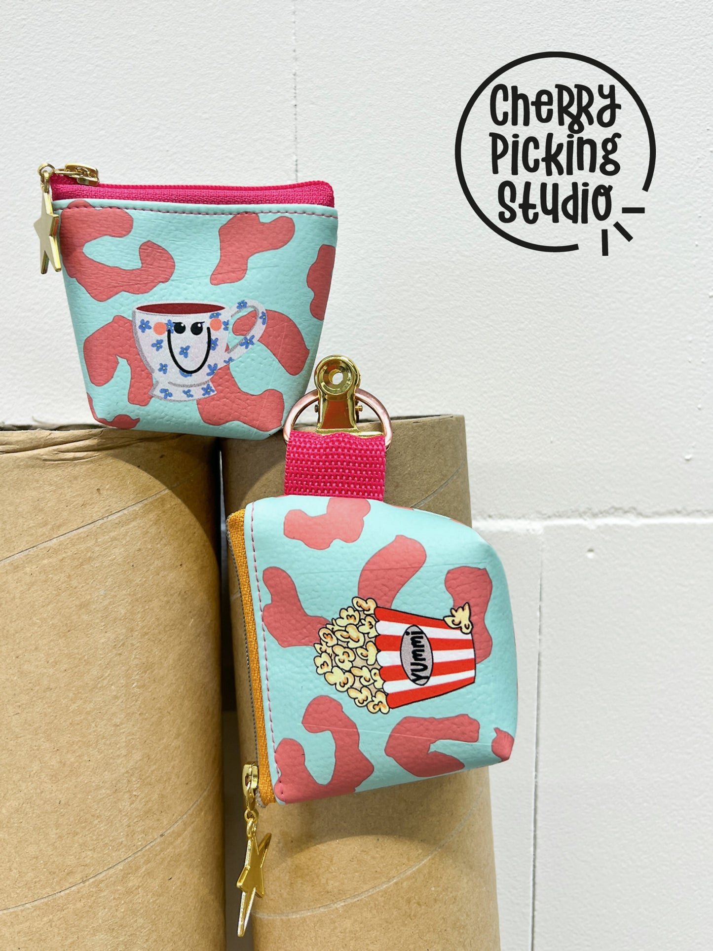 Kunstleder Happy Leo by Cherry Picking mint koralle