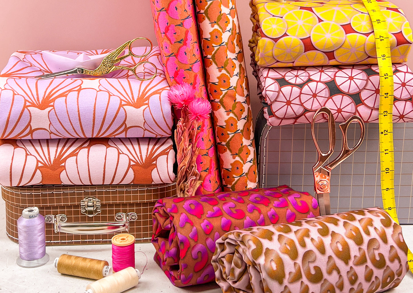 Sweat French Terry Seashell by Cherry Picking rosa terrakotta RESTSTÜCK 2,3m