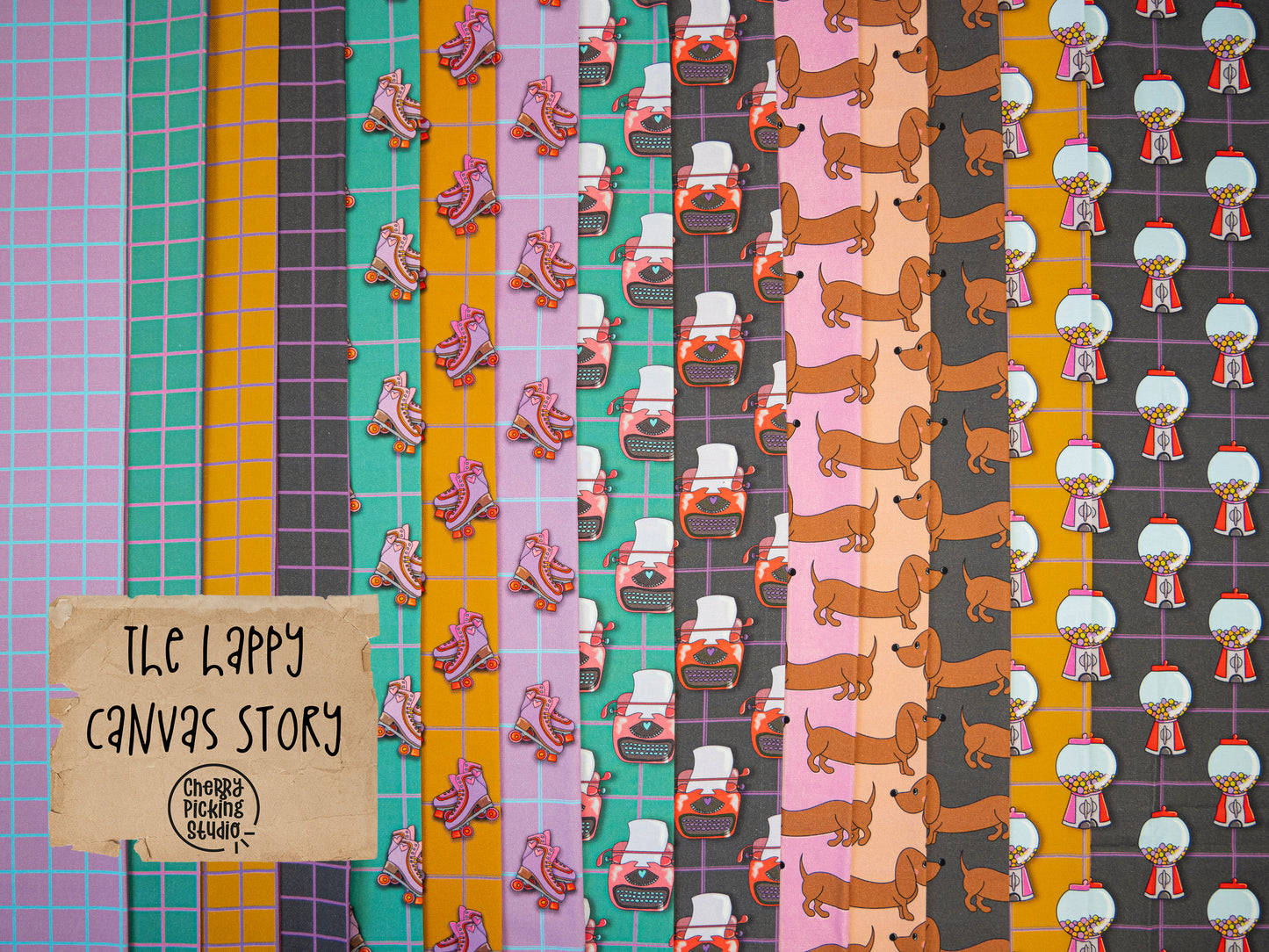 Canvas The Happy Canvas Story by Cherry Picking Karo Smaragd rosa