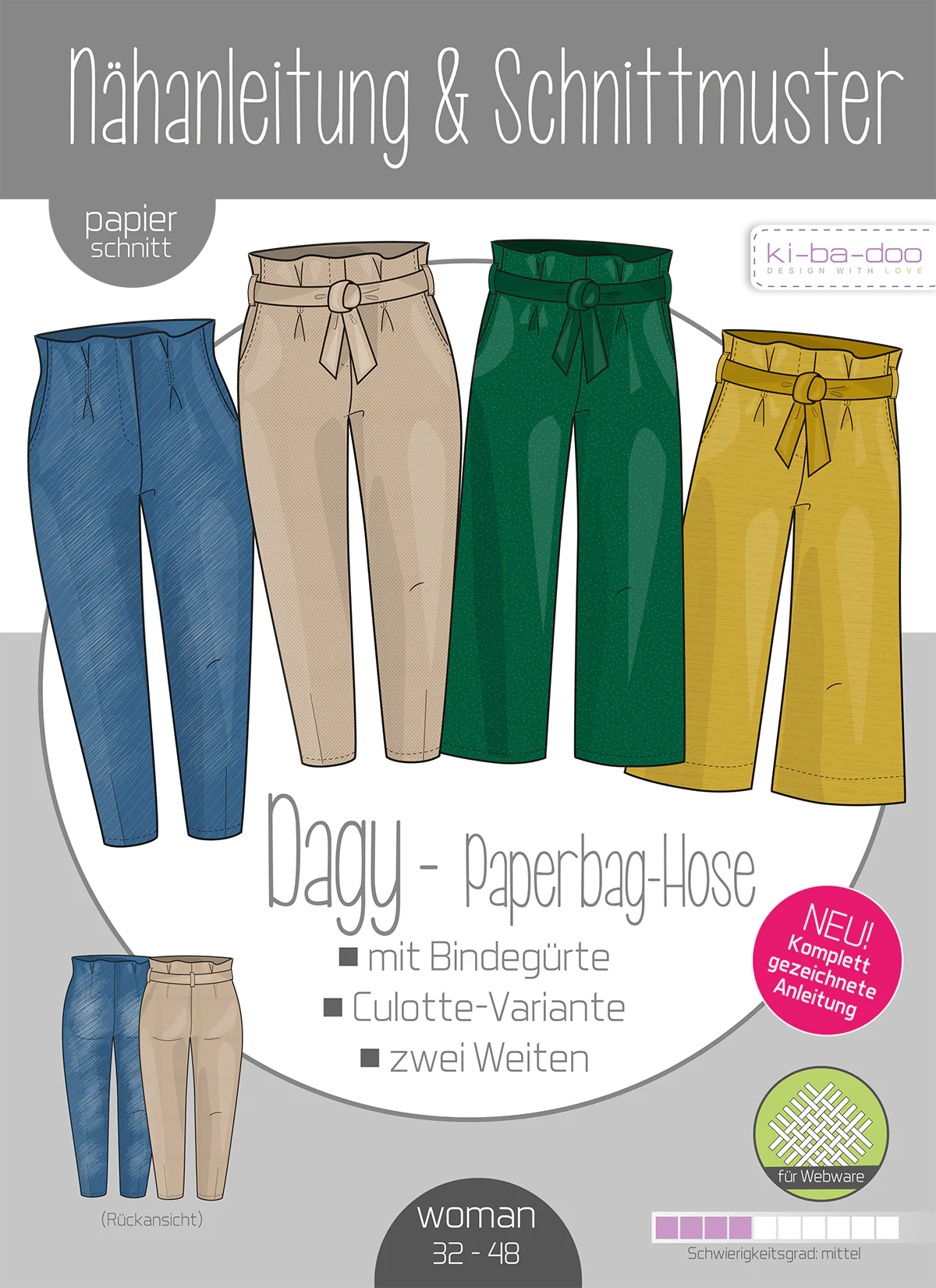 Ki-ba-doo Paperbag- Hose Daggy Damen