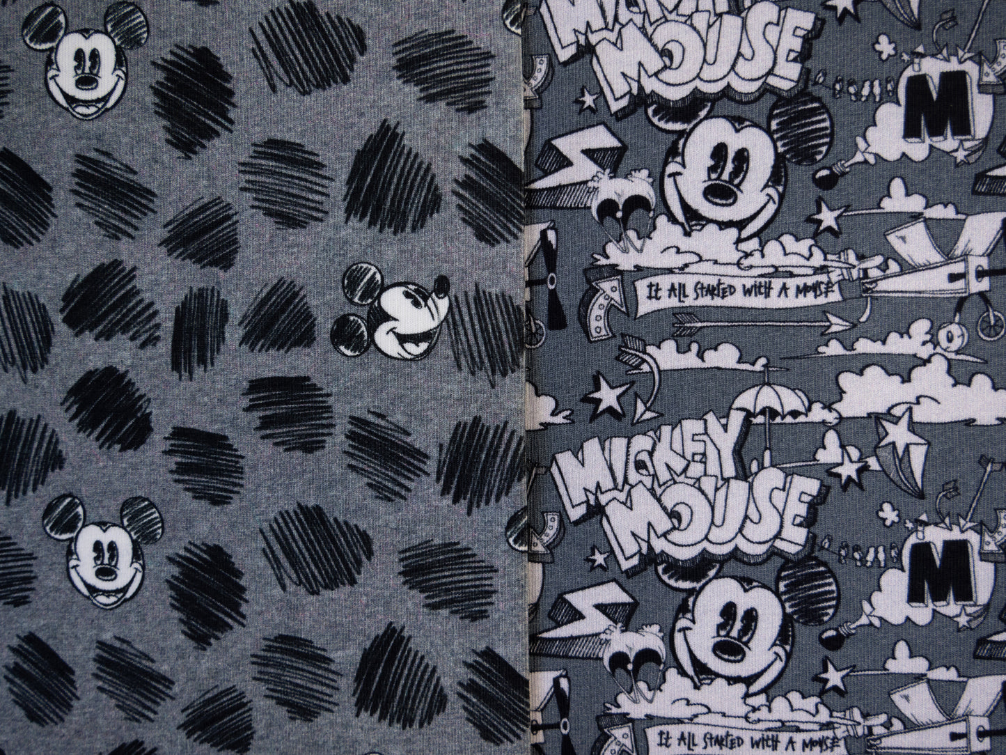 Jersey Disney Mickey Mouse retro grau meliert