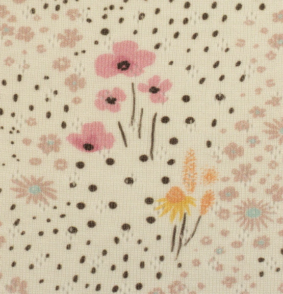 Jersey Lochstrick Alva Blumen natural