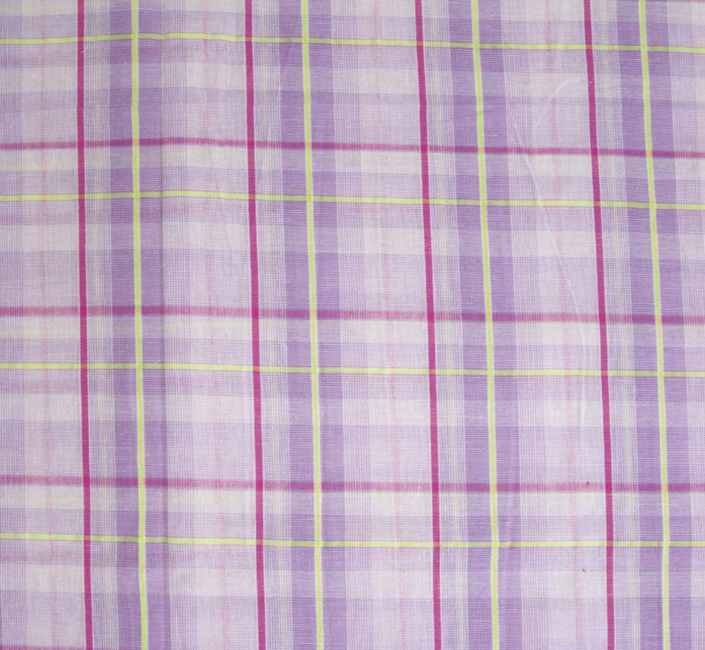 Baumwolle Katia Karo Fluor Madras neon lilac