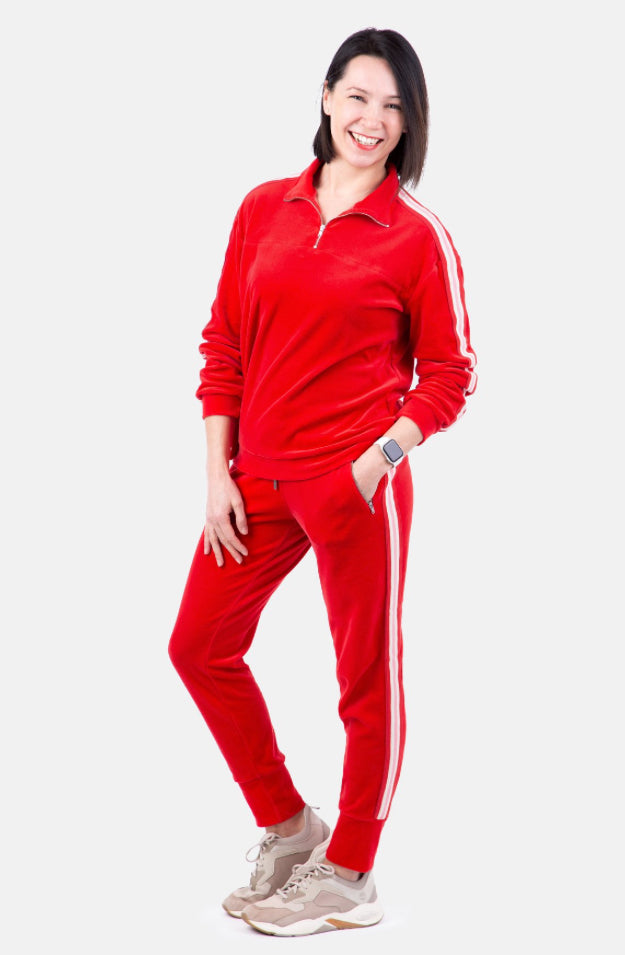 Pattydoo Damen Sweatshirt Troyer mit Kragen Miley