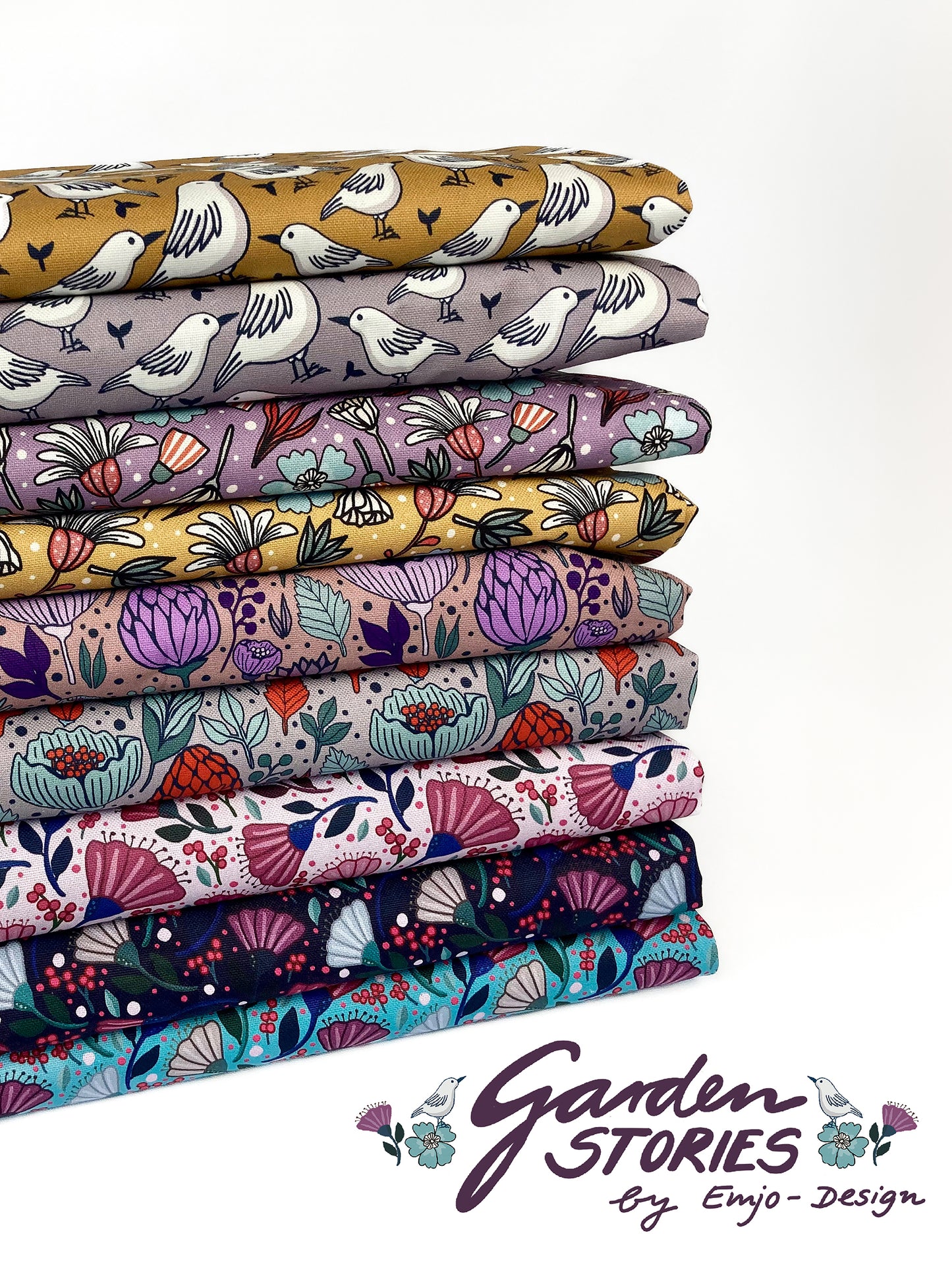 Canvas Garden Stories by Emjo Design Blumen schwarz beere