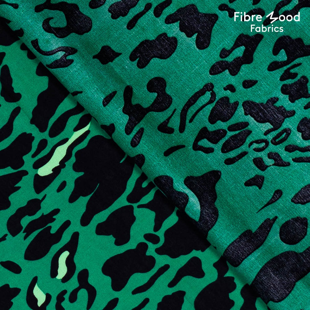 Fibre Mood Baumwollpopeline Animalprint grün