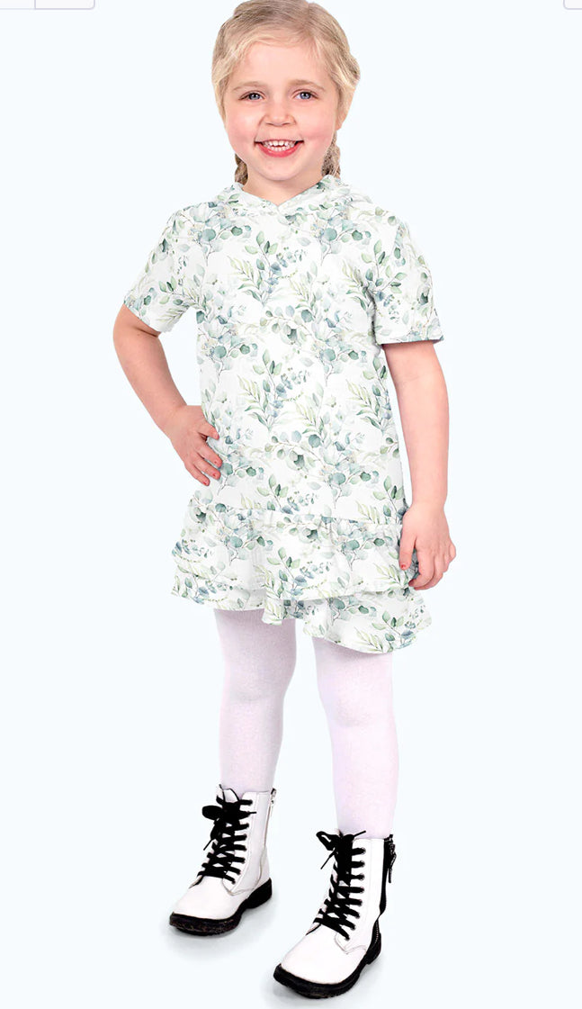 Musselin Zweige Blätter auf weiß