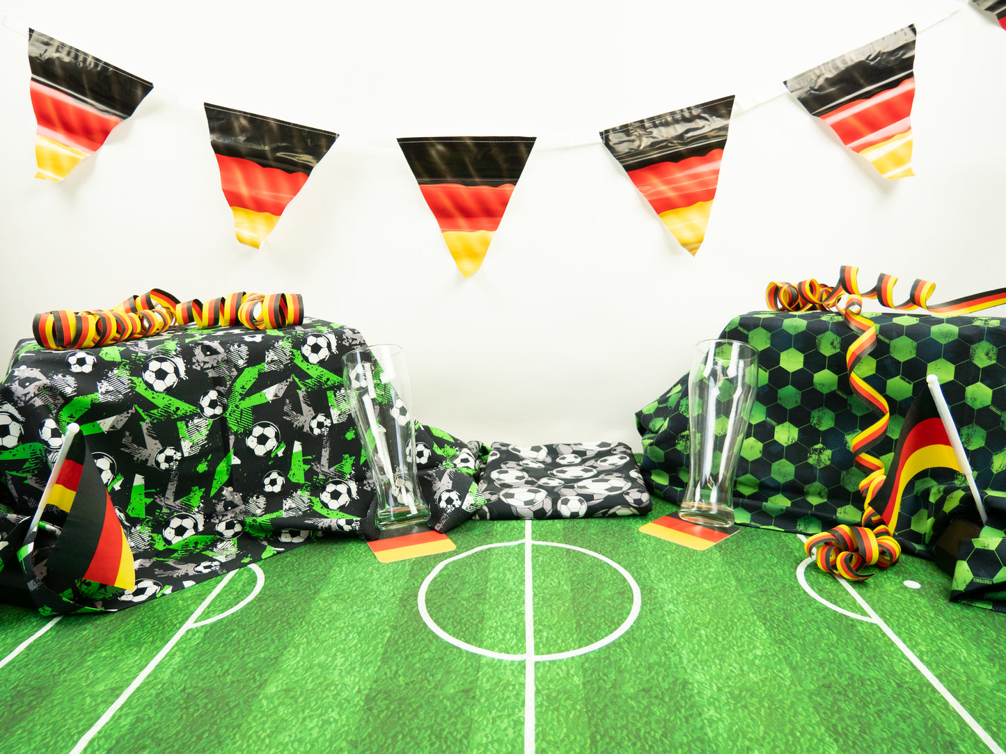 Baumwolle Fußball Soccer kiwigrün petrol