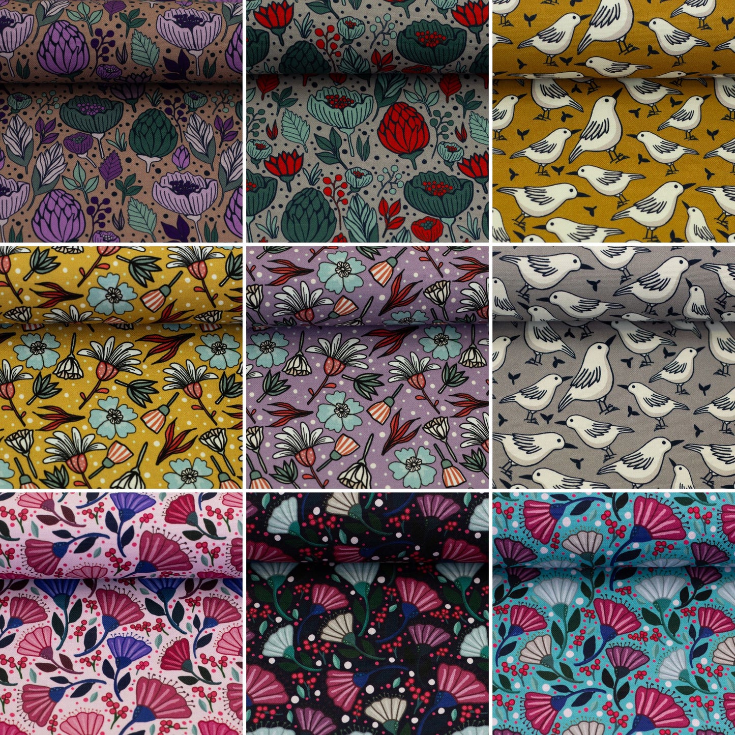 Canvas Garden Stories by Emjo Design Blumen schwarz beere