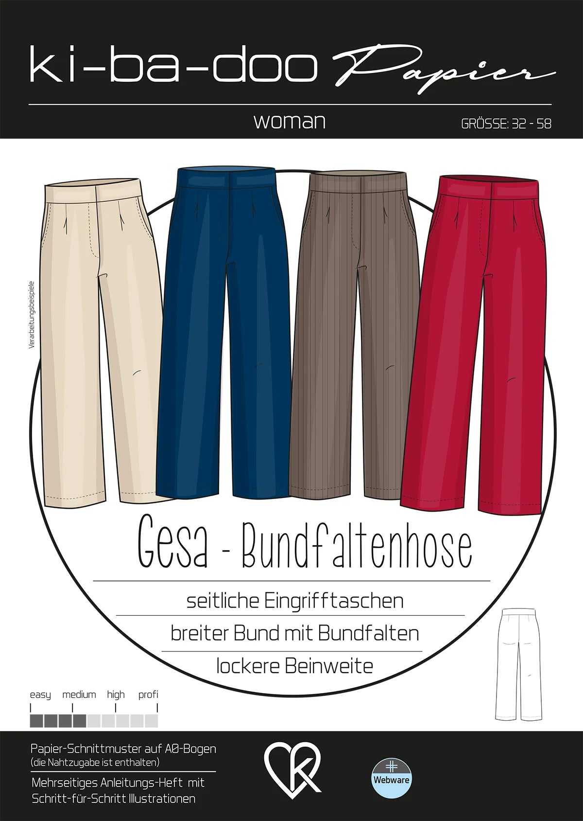 Ki-ba-doo Bundfaltenhose Gesa Damen