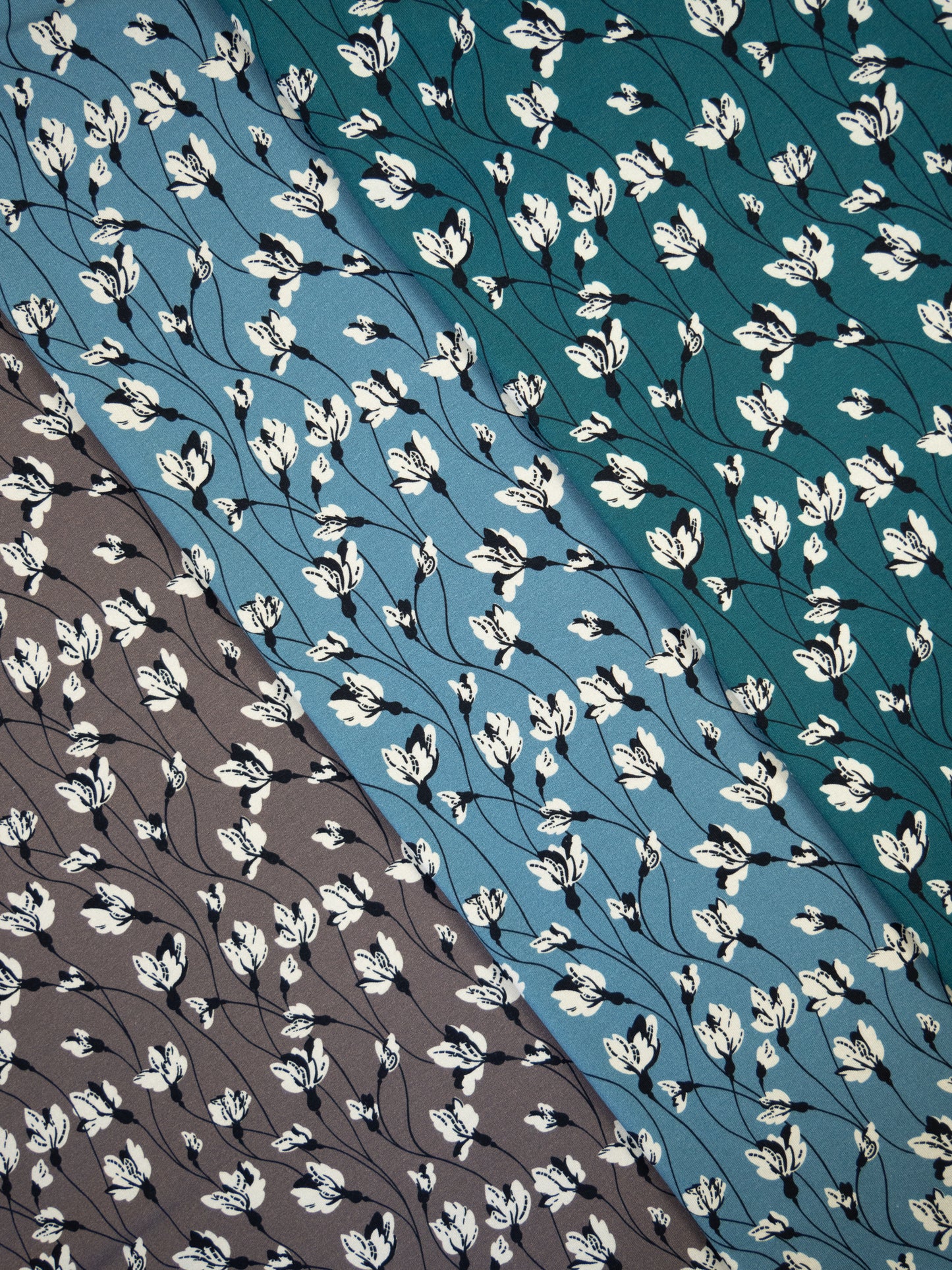 Jersey Kalamos Flowers teal
