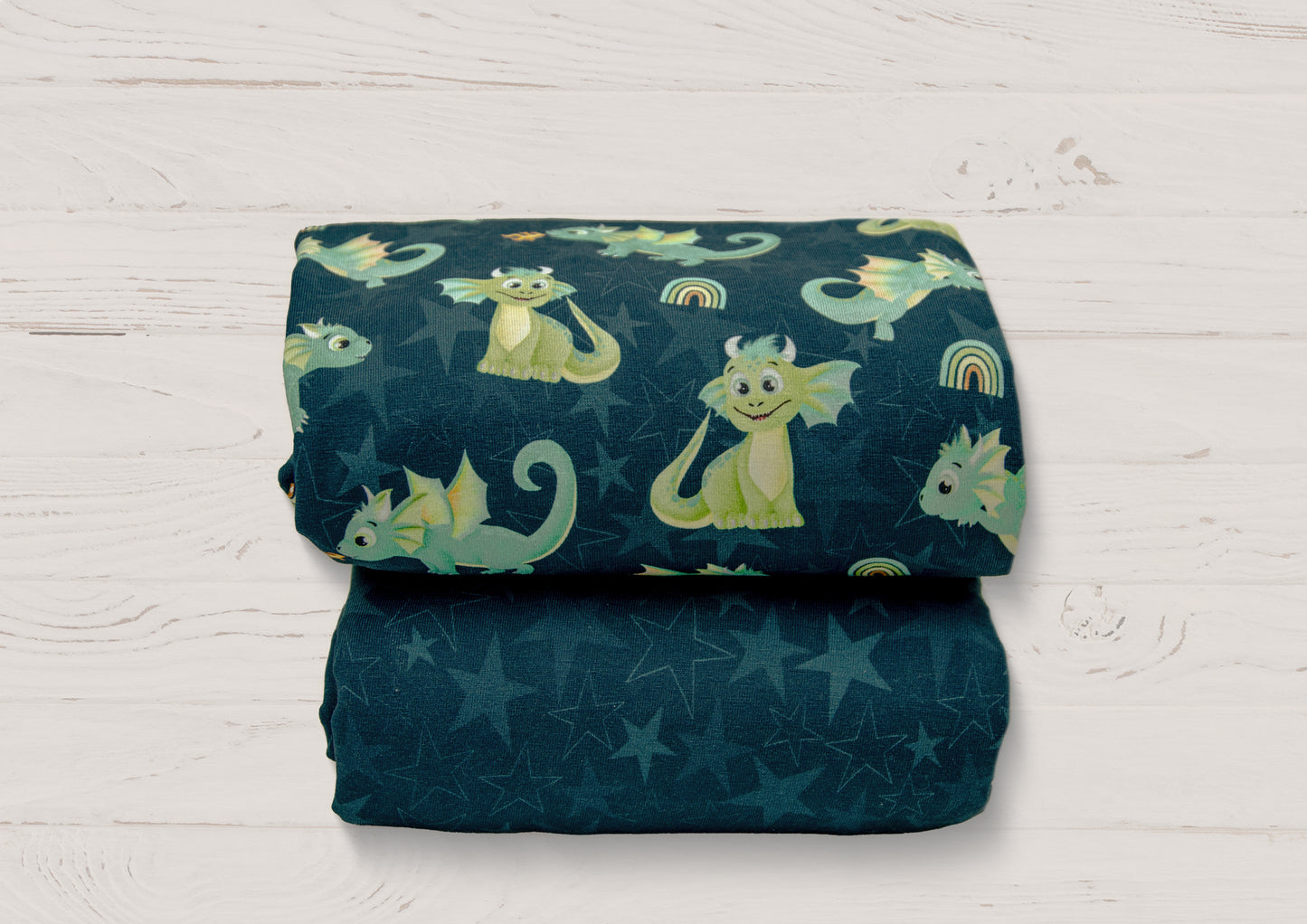 Jersey Fantastische Zauberwelten by Mrs.Mint Design Sterne petrol