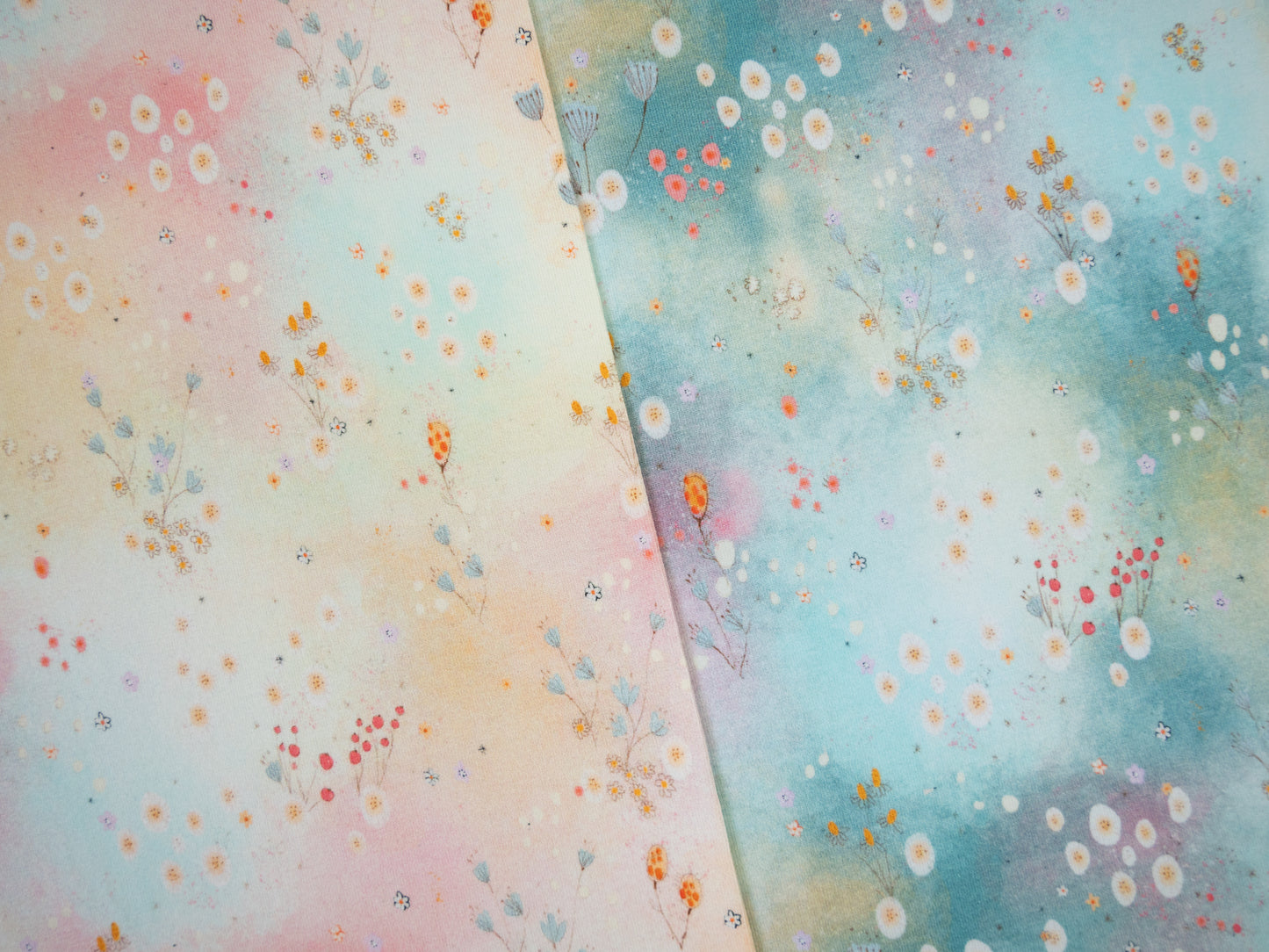 Jersey Blumenwiese pastell apricot