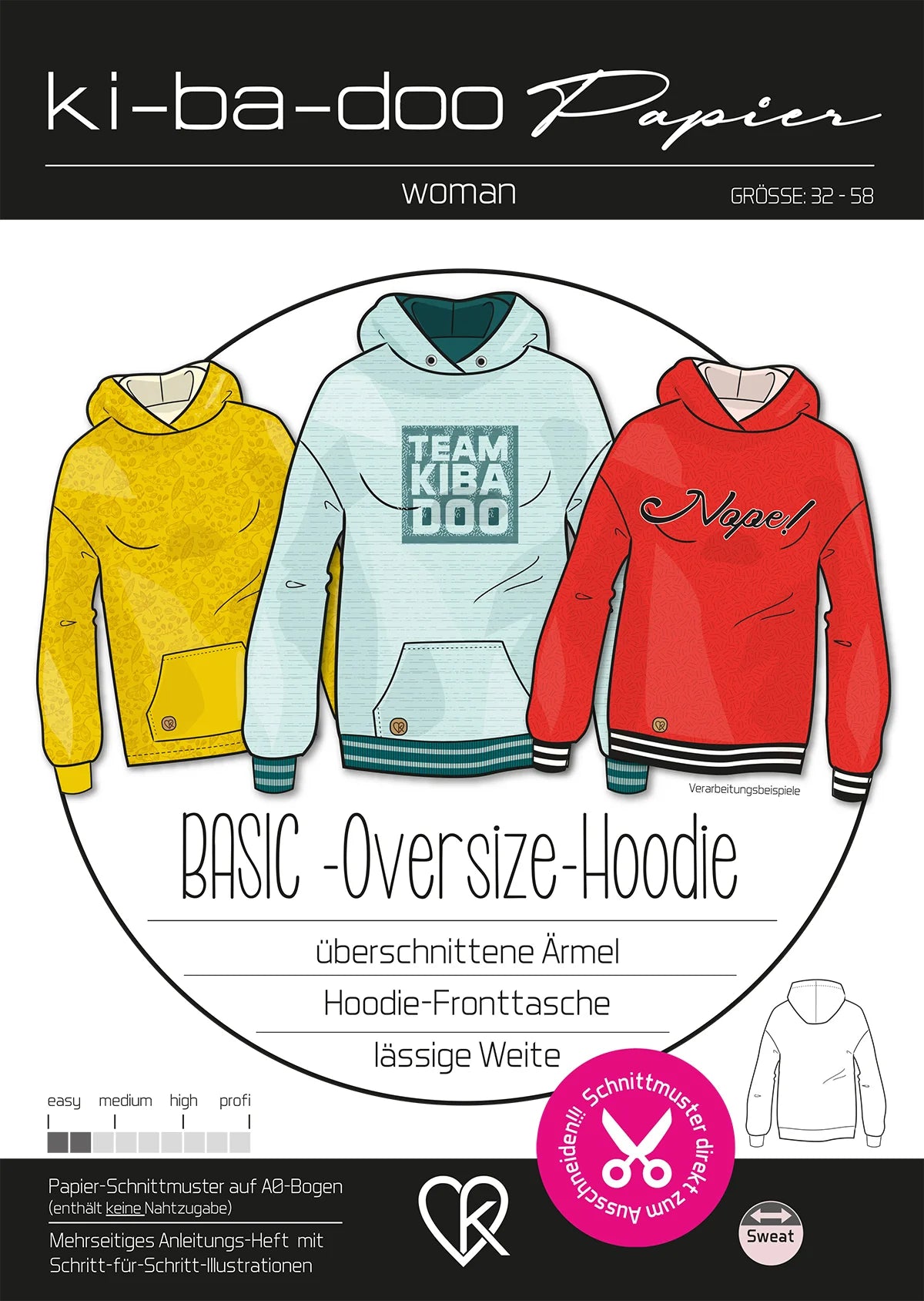 Ki-ba-doo Oversized Hoodie Damen
