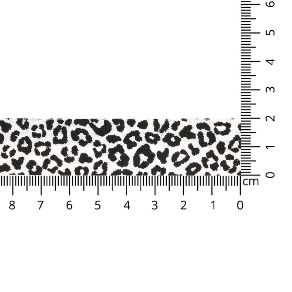 Jersey Schrägband 40/20mm Coupon leoprint weiß