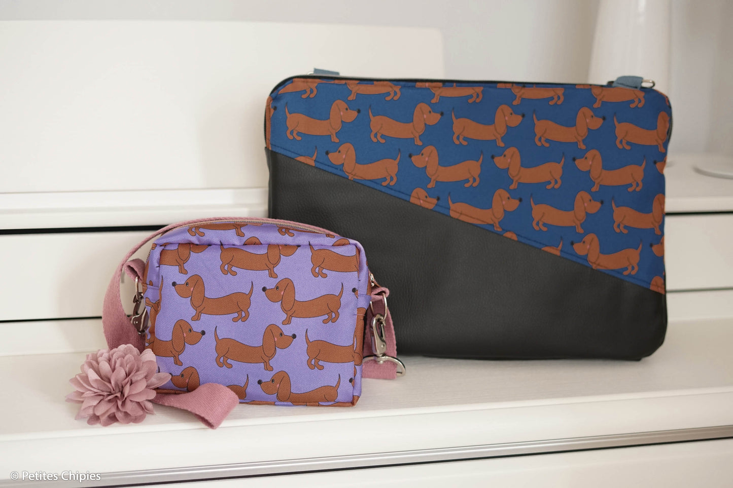 Dackel Happy Collection by Cherry Picking blau-braun Oxfordgewebe wasserabweisend