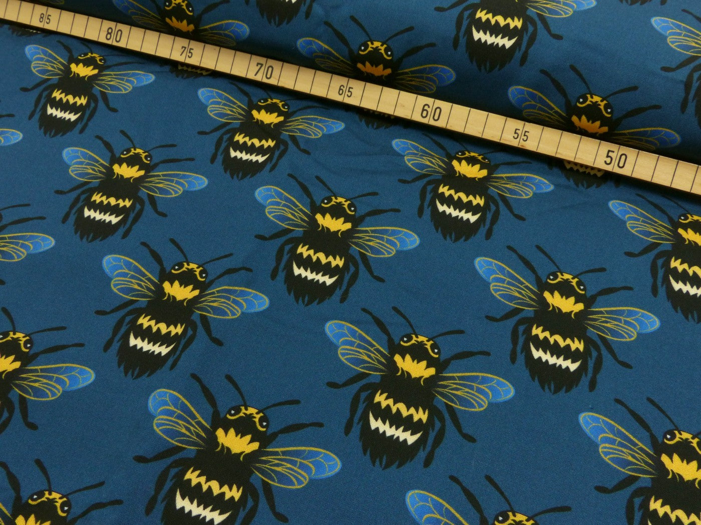Viskose Bumblebee Love - BEE BUMBLEBEE blau