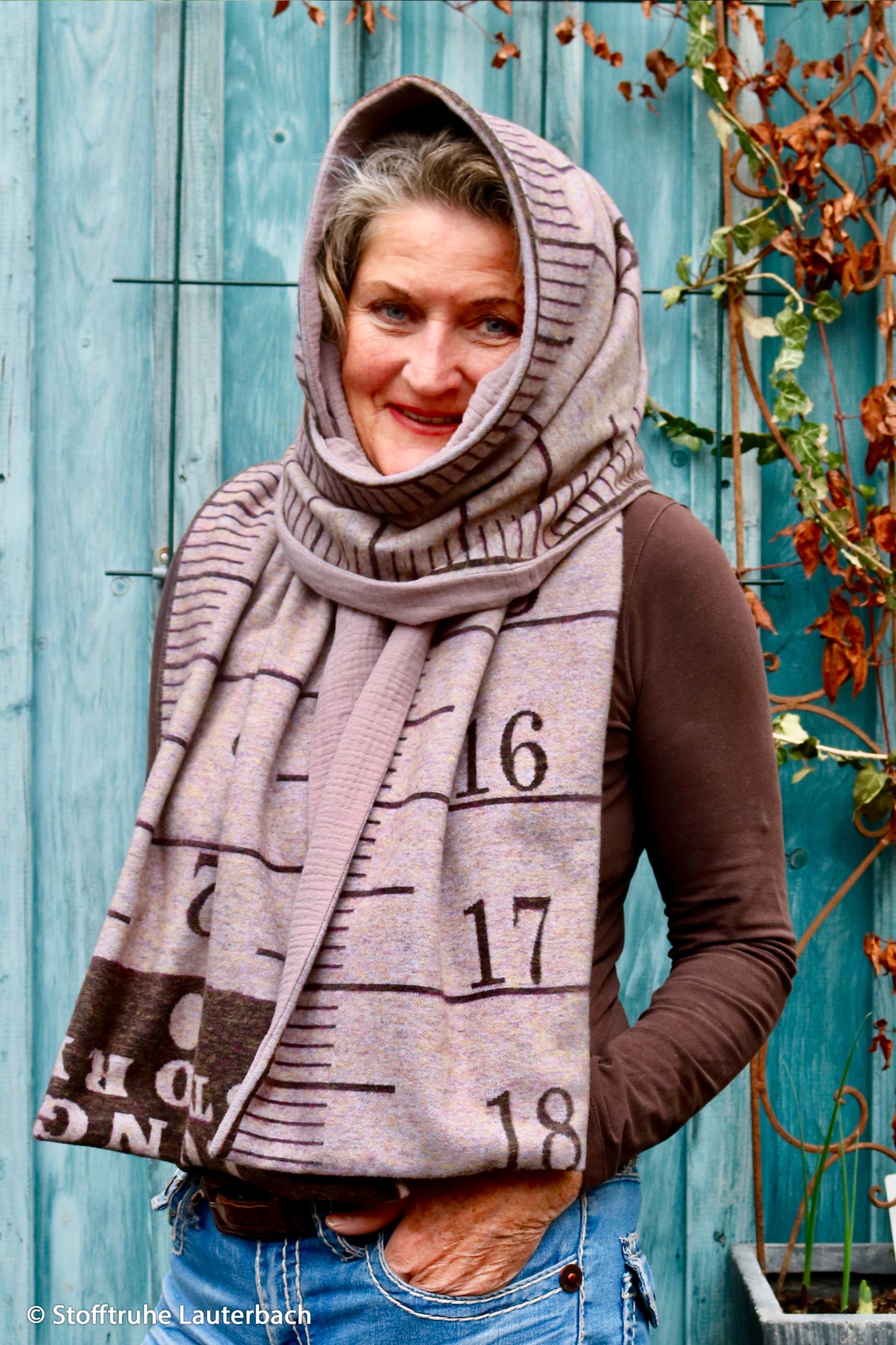 Jacquard Jersey Long Story Maßband XXL Panel 210cm