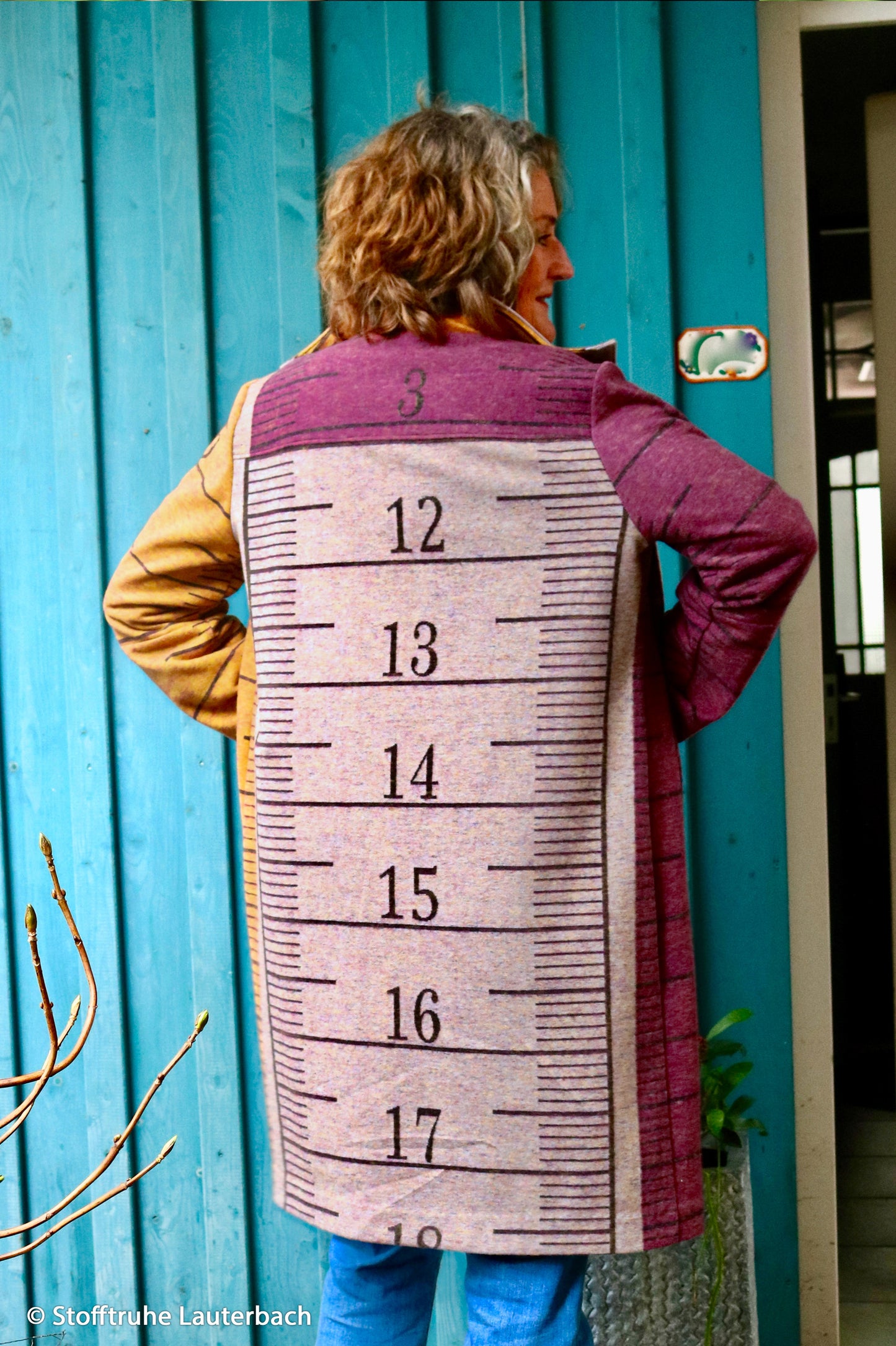 Jacquard Jersey Long Story Maßband XXL Panel 210cm